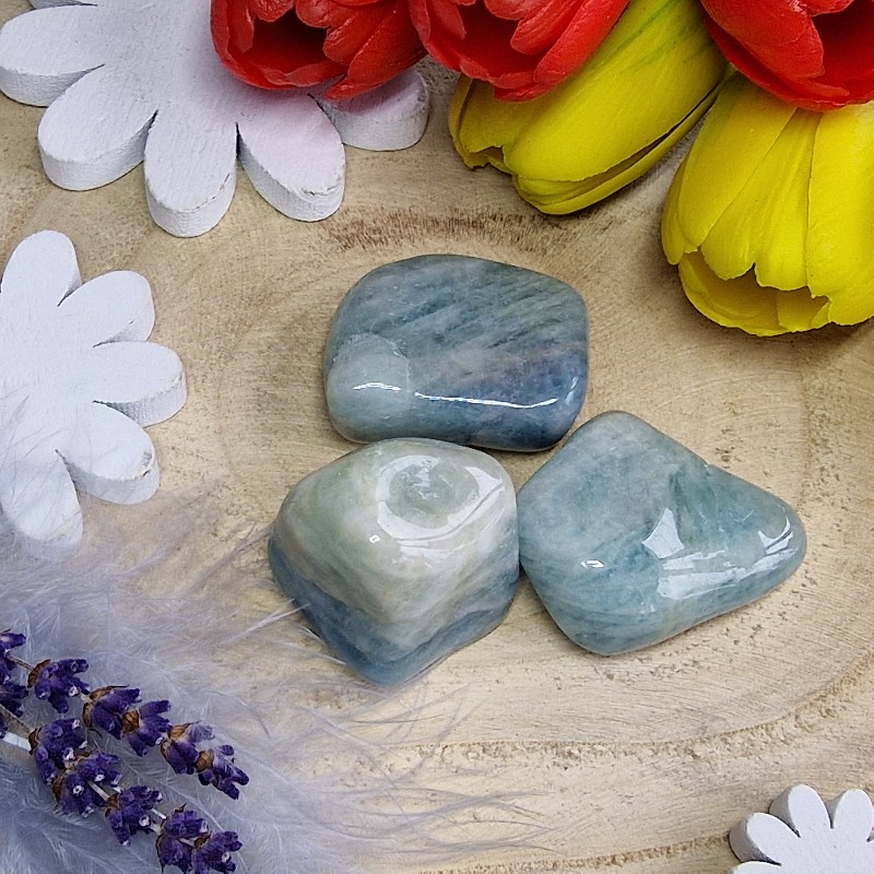 Akvamarín modrý - tromlovaný kameň (1ks)