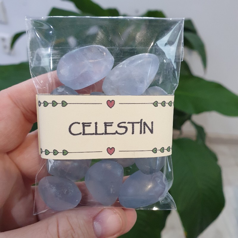 Celestín - balíček tromlovaných kameňov - 90g