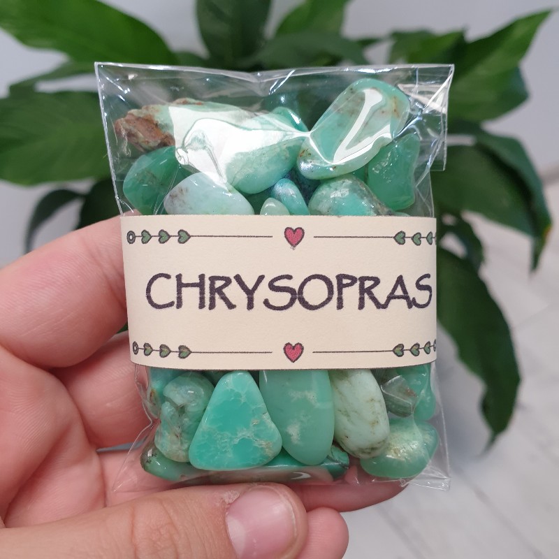 Chrysopras - balíček tromlovaných kameňov - 90g