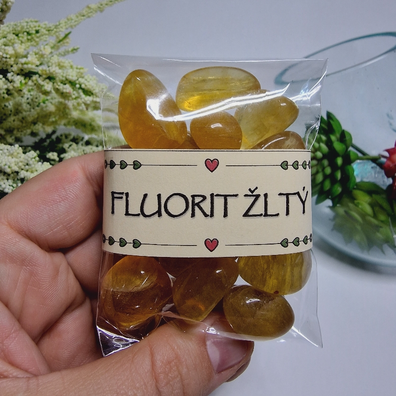 Fluorit žltý - balíček tromlovaných kameňov - 100g