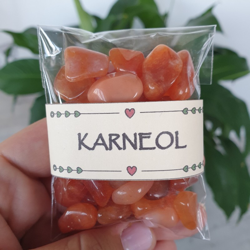 Karneol - balíček tromlovaných kameňov - 90g
