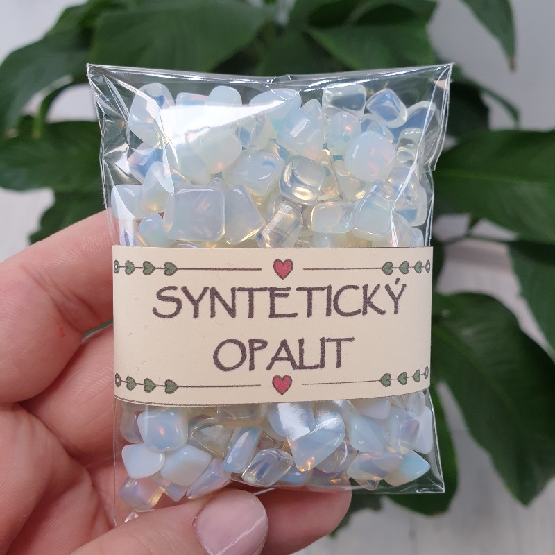 Opalit (syntetický) - balíček tromlovaných kameňov - 90g