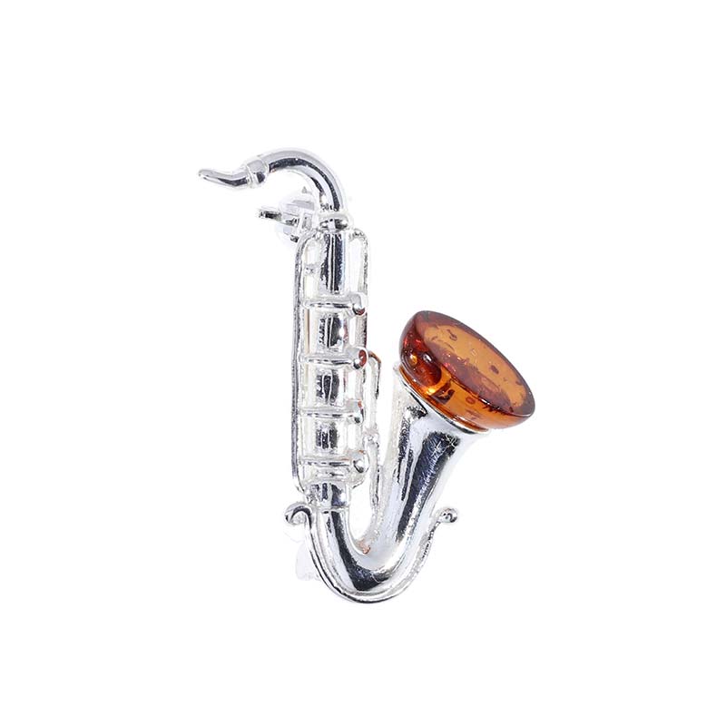 Jantár - brošňa saxofón 3.92 g