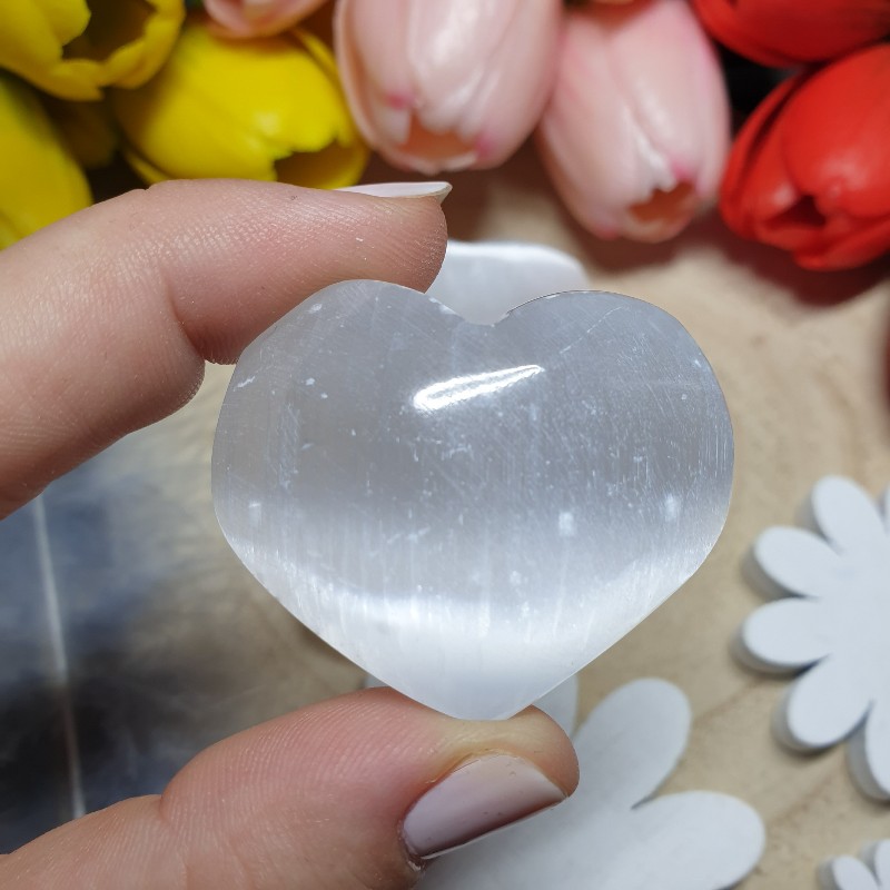 Selenit - srdce hmatka (3.5 cm - 1ks)