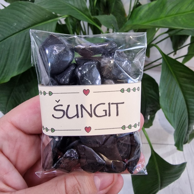 Šungit - balíček tromlovaných kameňov - 80g